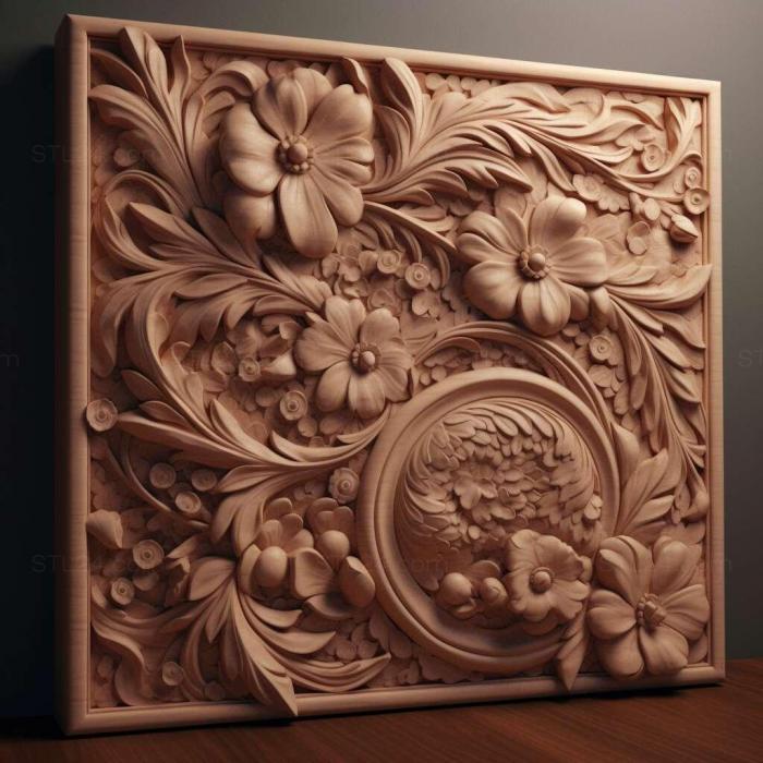 Patterns and decorations (stl fabric 4, PATTERN_1440) 3D models for cnc